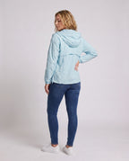 Women's Lightweight Outdoor Jacket with Packable Hood Design - Back View