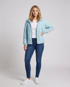 Women's Lightweight Outdoor Jacket with Packable Hood Design - Front View