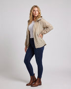 Women's Lightweight Outdoor Jacket with Adjustable Hood Design - Front View
