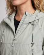 Women's Lightweight Outdoor Jacket with Adjustable Hood - Close-Up Detail
