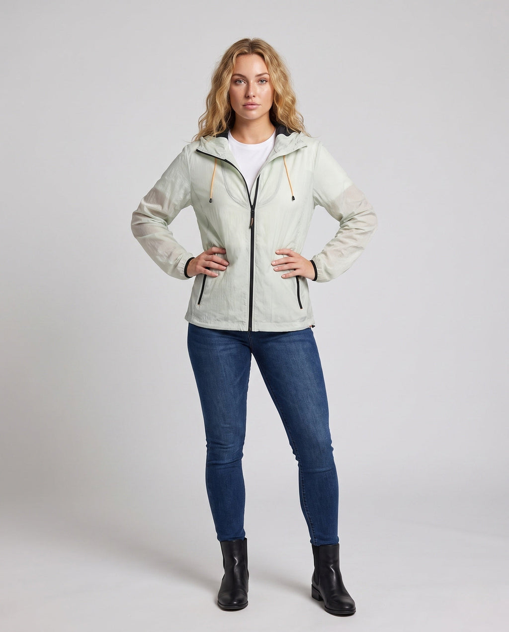 Women's Lightweight Cycling Jacket with Practical Hood Design - Front View