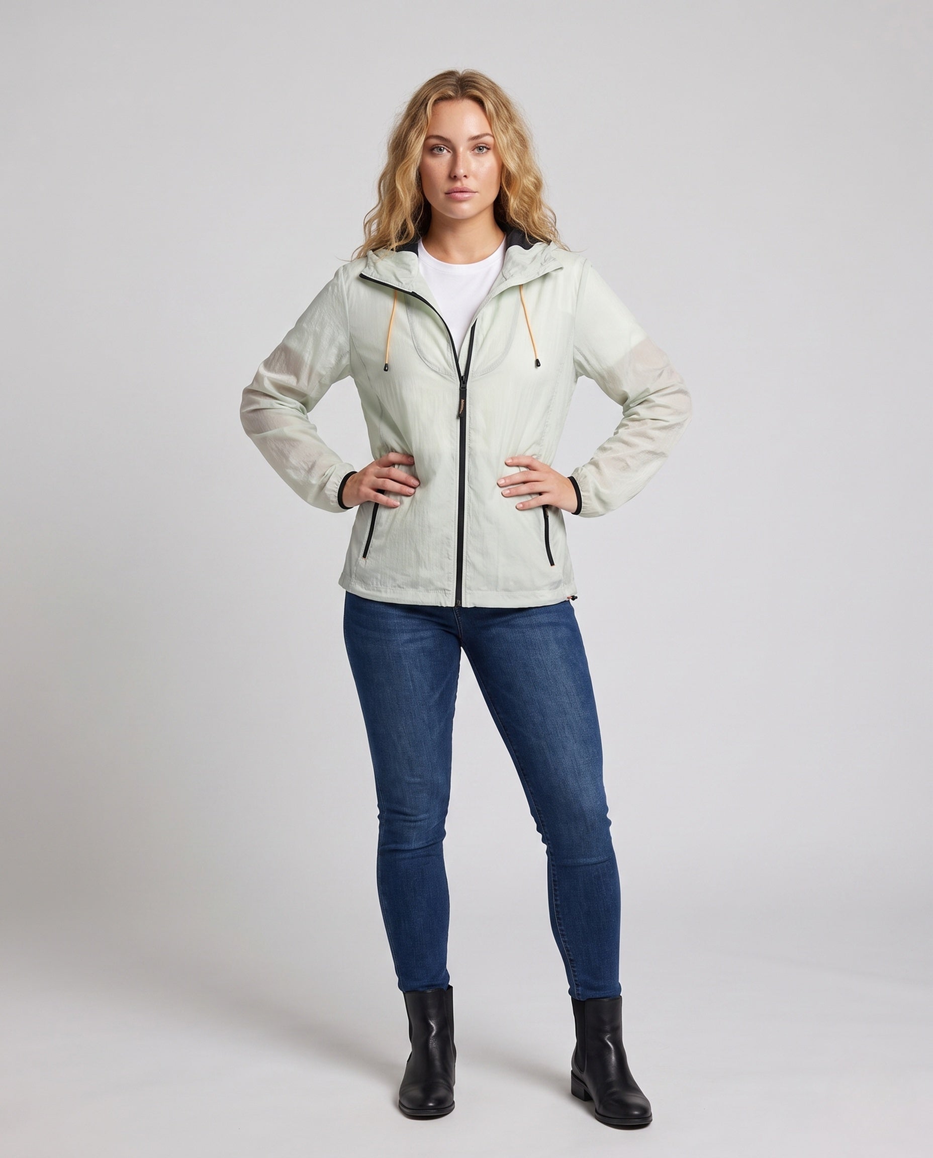 Women's Lightweight Cycling Jacket with Practical Hood Design - Front View