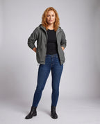 Women's Lightweight Transitional Jacket with Practical Pockets, Hood - Front View