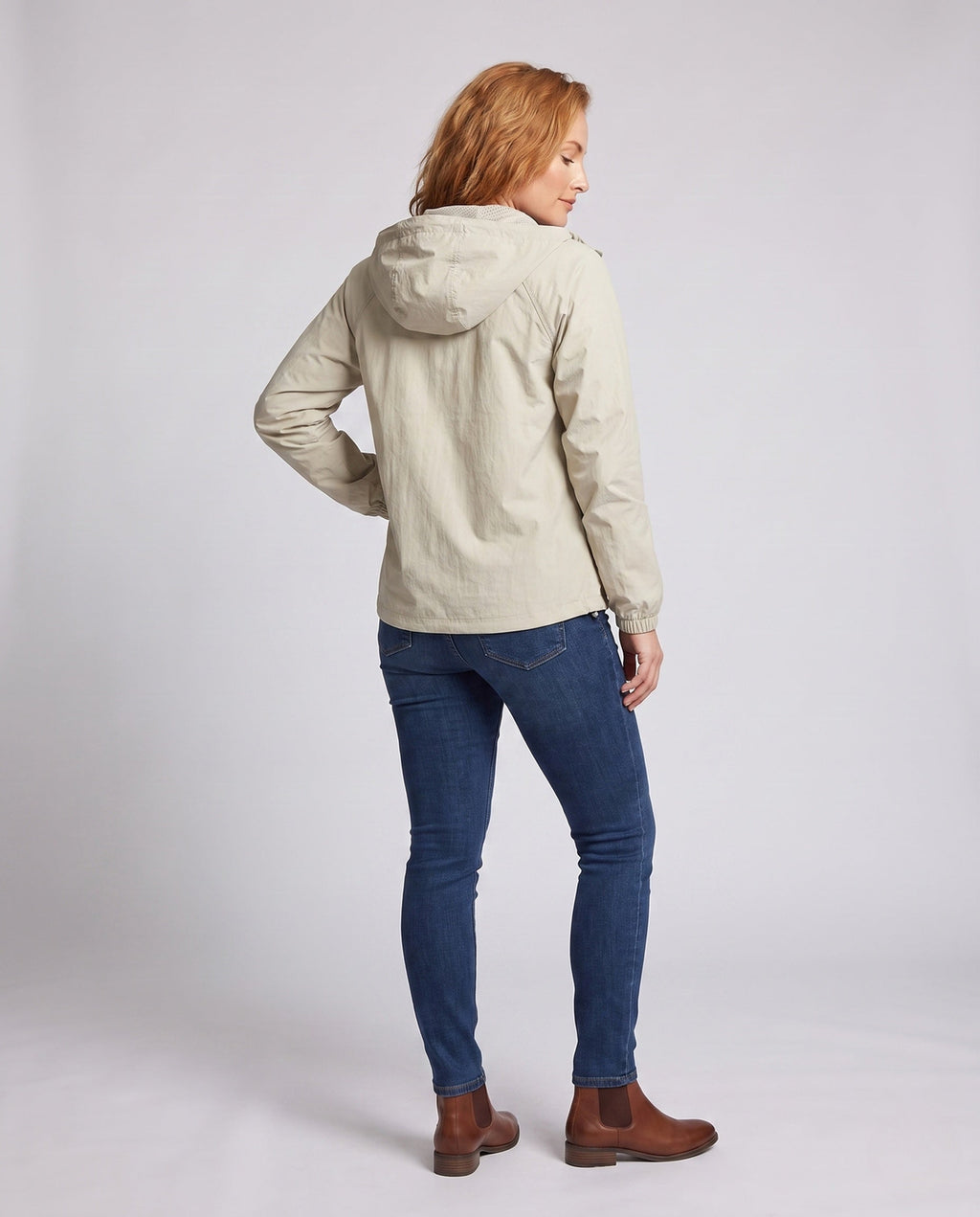 Women's Lightweight and Breathable Jacket with High Collar - Back View