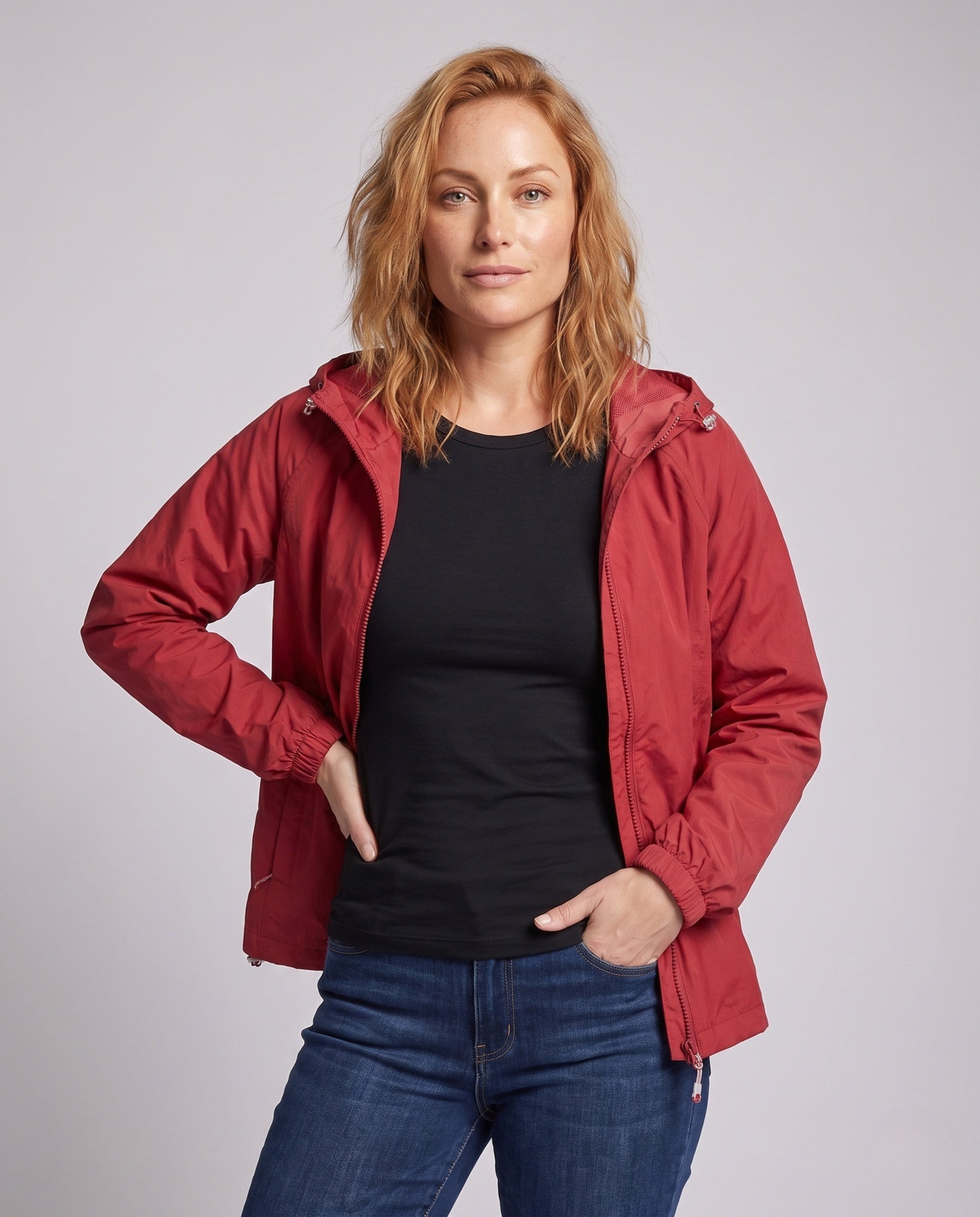 Women's Lightweight and Breathable Hooded Jacket - Upper Body View