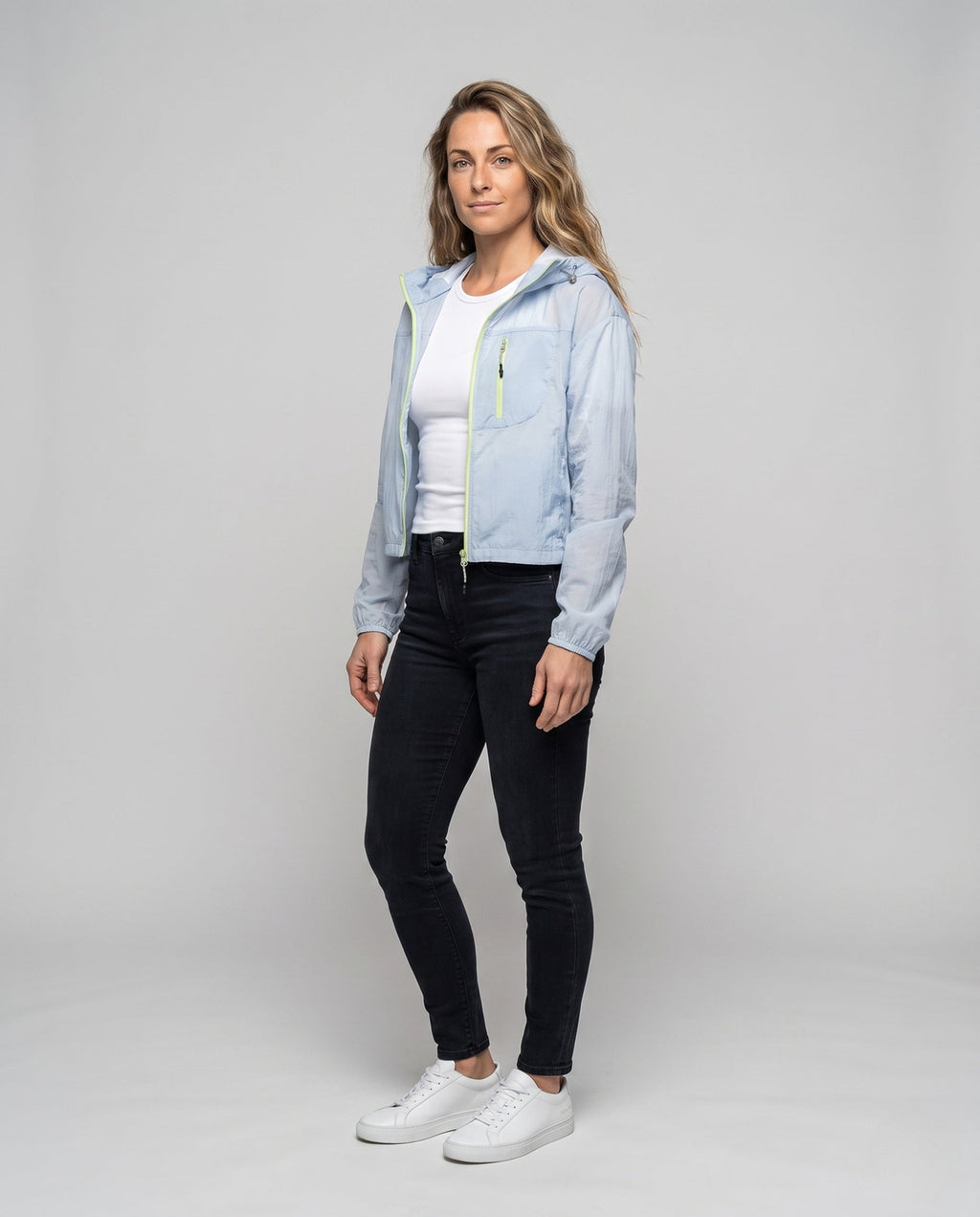 Women's Lightweight and Breathable Windbreaker Jacket - Front View