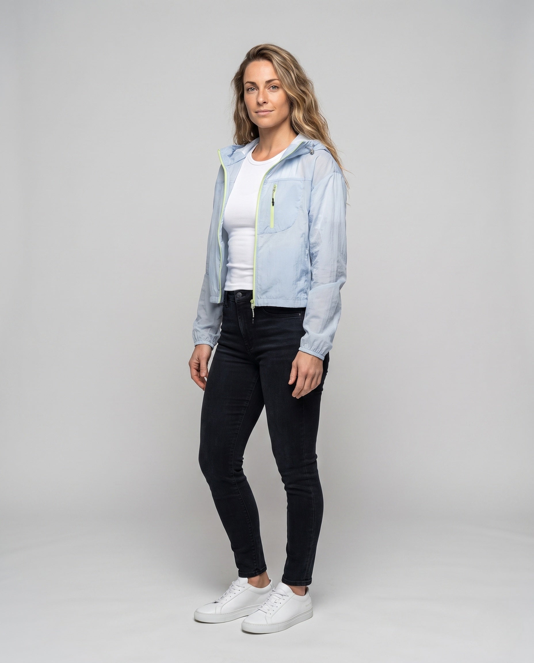 Women's Lightweight and Breathable Windbreaker Jacket - Front View