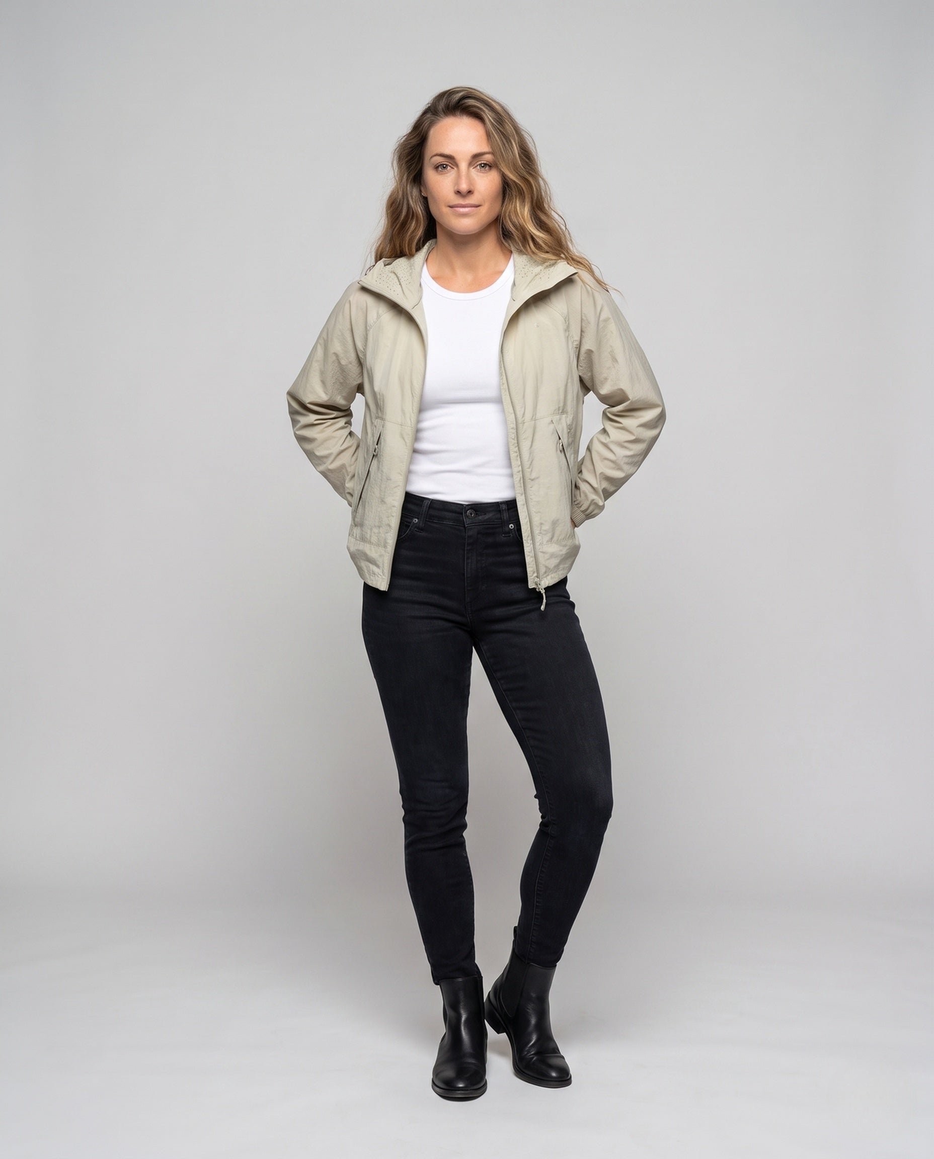 Women's Lightweight and Breathable Windbreaker Jacket - Front View