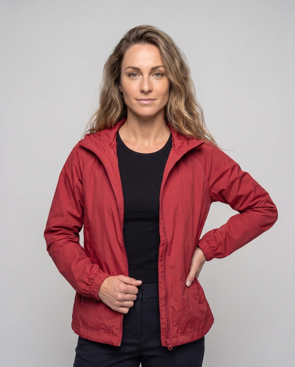Women's Light and Breathable Wind Jacket - Upper Body View