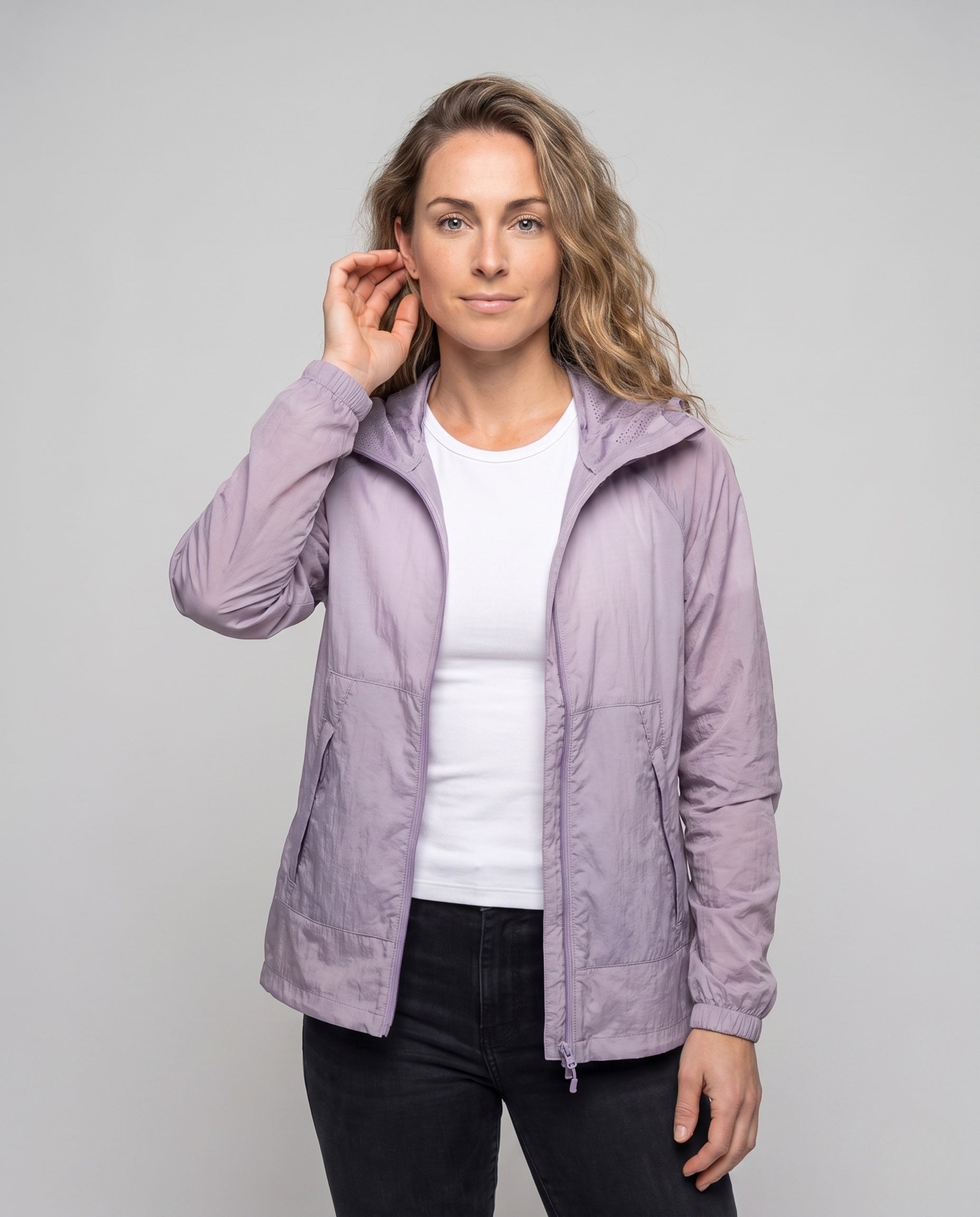 Women's Light and Airy Outdoor Jacket - Upper Body View