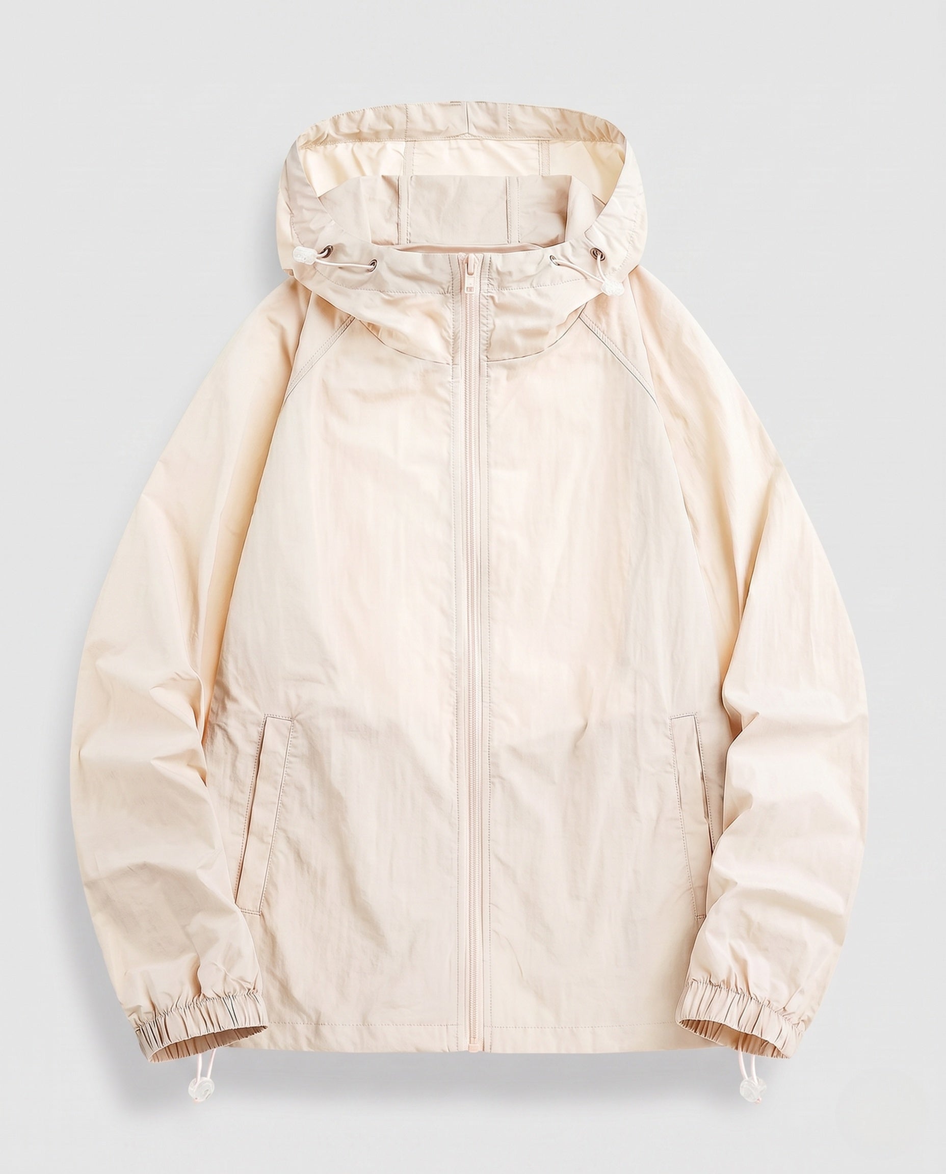 Women's Lightweight Windbreaker Jacket with Adjustable Waistband