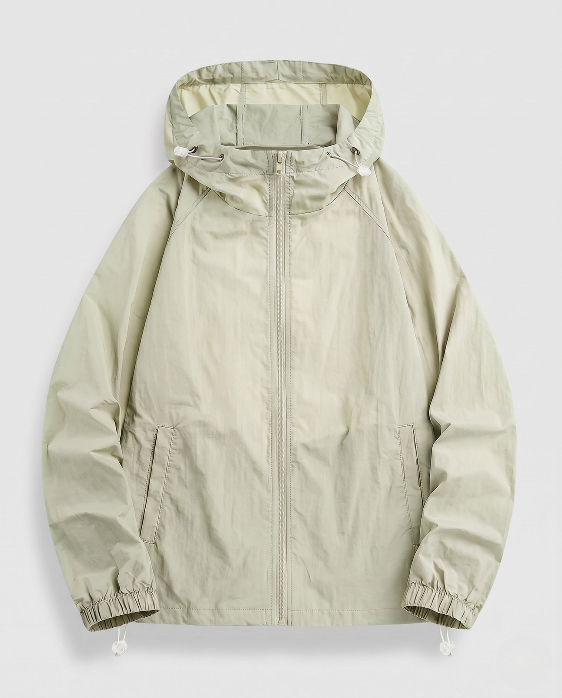 Women's Lightweight Windbreaker Jacket with Adjustable Waistband