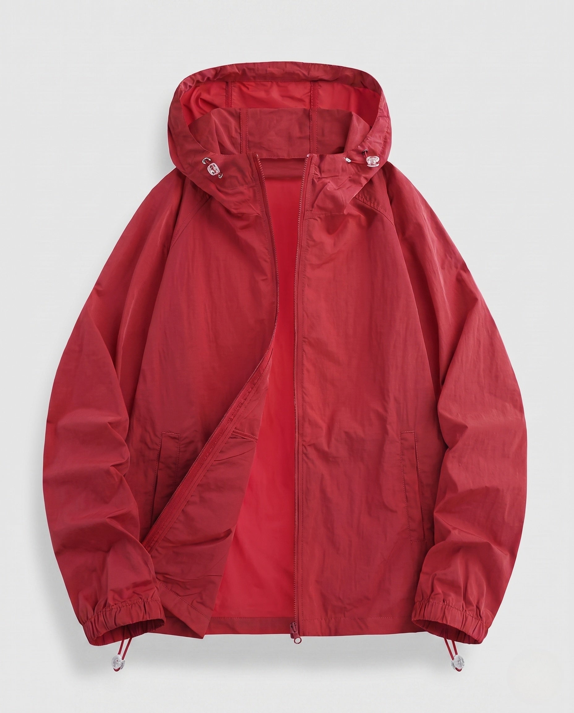 Women's Lightweight Windbreaker Jacket with Adjustable Waistband
