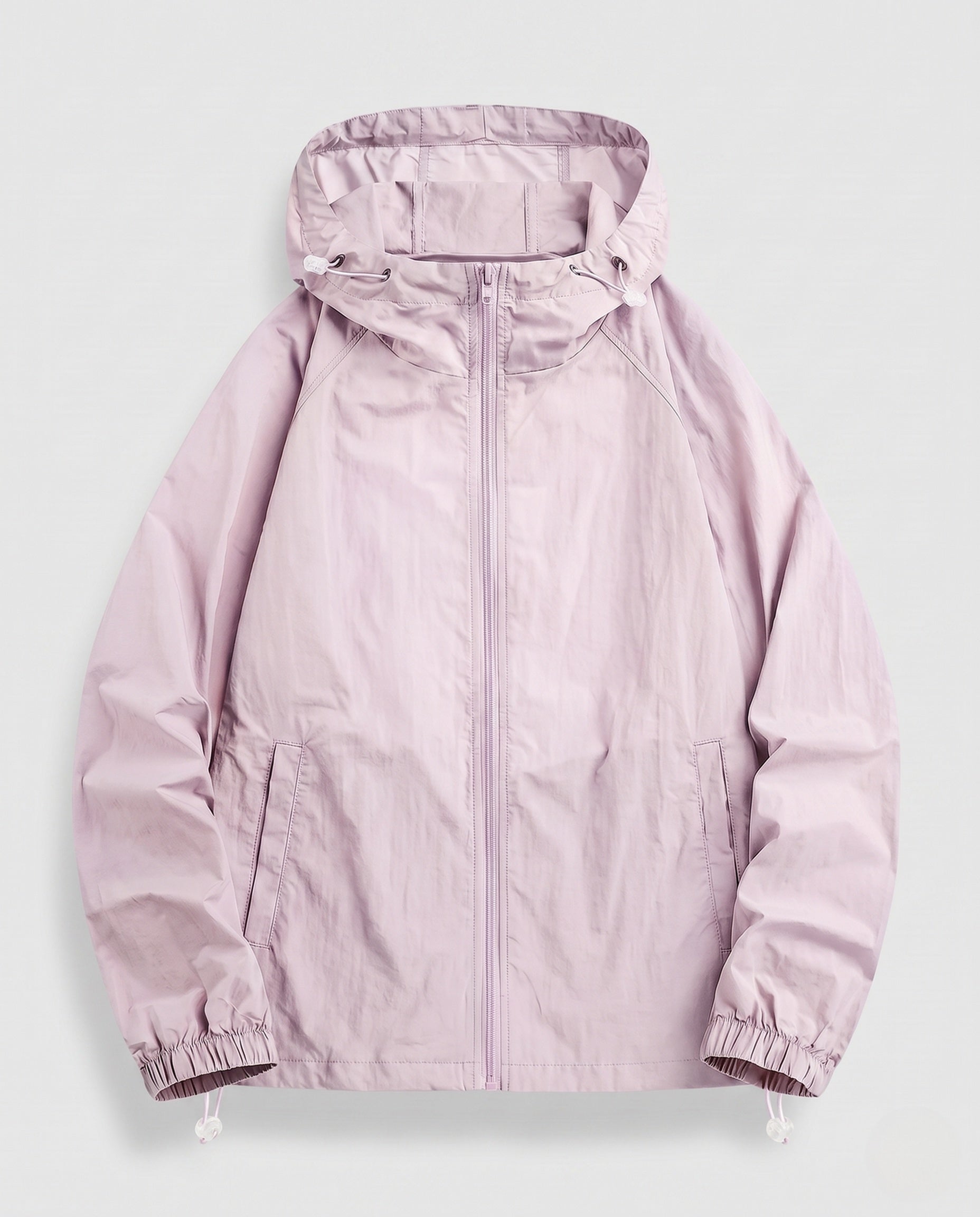 Women's Lightweight Windbreaker Jacket with Adjustable Waistband