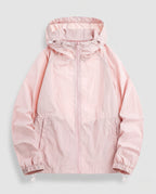 Women's Lightweight Windbreaker Jacket with Adjustable Waistband
