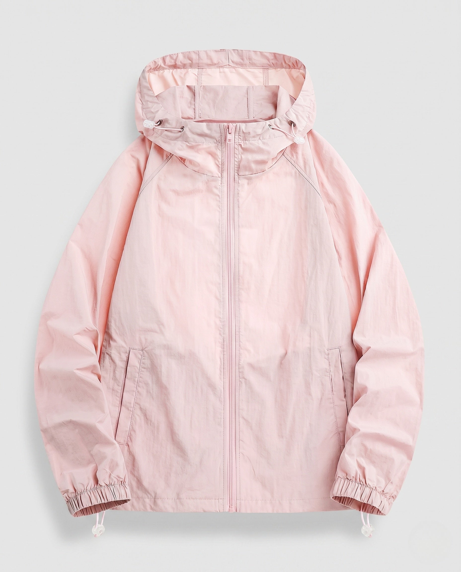 Women's Lightweight Windbreaker Jacket with Adjustable Waistband