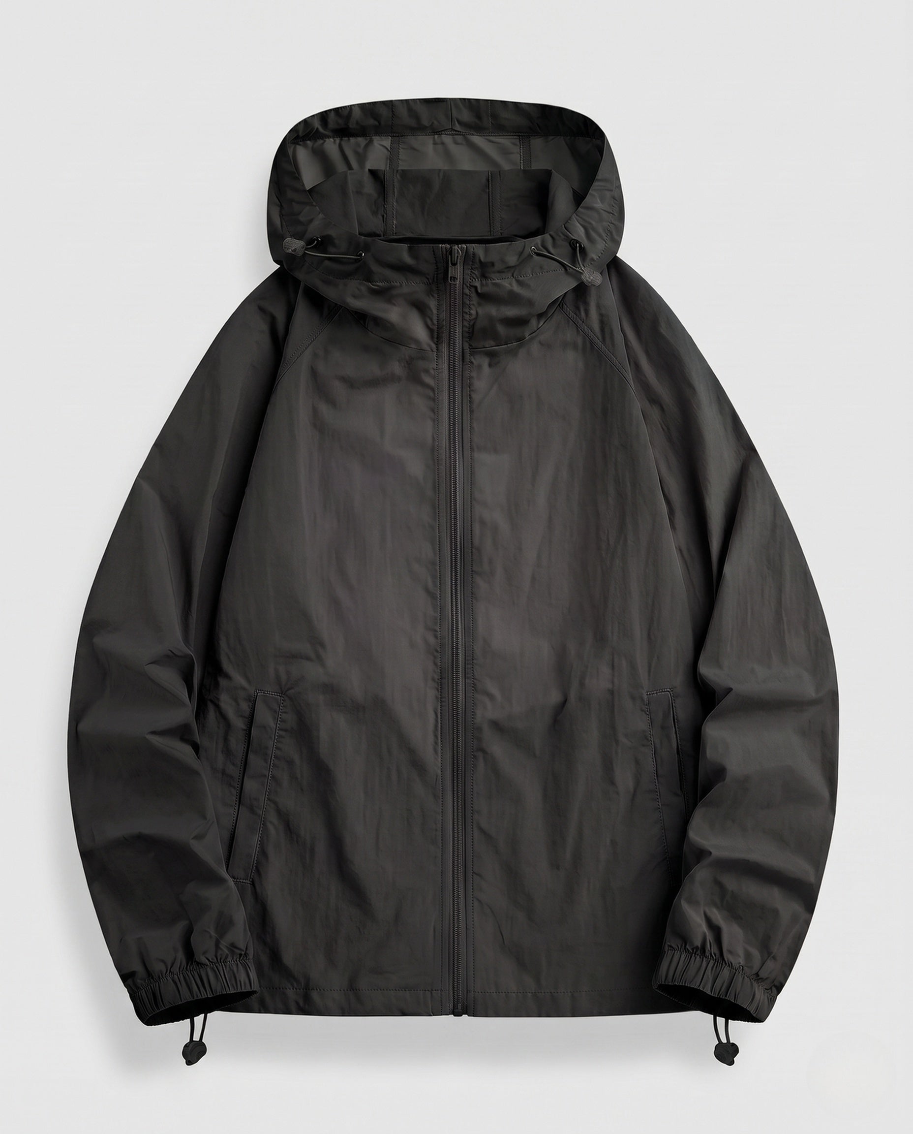 Women's Lightweight Windbreaker Jacket with Adjustable Waistband