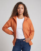 Women's Lightweight Windbreaker Jacket with Adjustable Hood - Upper Body View