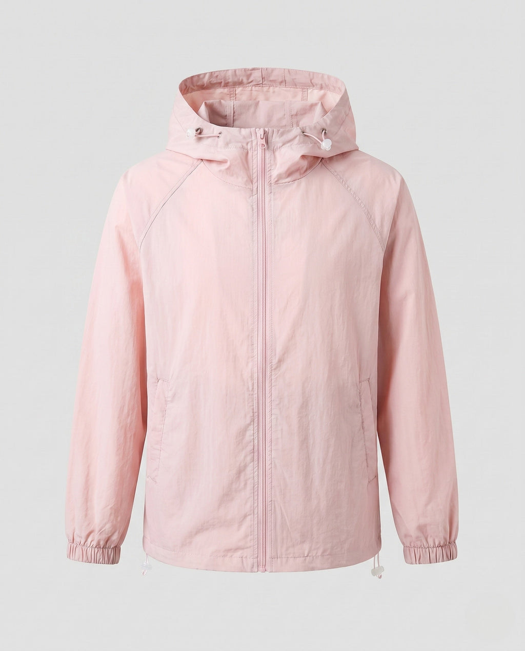 Women's Lightweight Windbreaker Jacket with Adjustable Hood