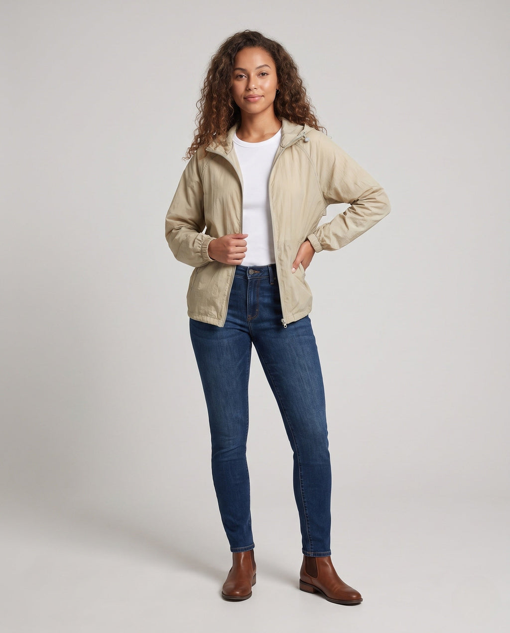 Women's Lightweight Windproof Transitional Jacket - Front View
