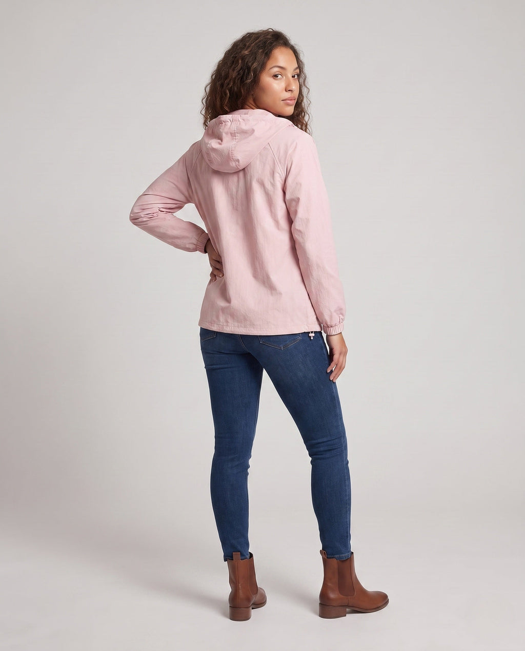 Women's Lightweight Windbreaker with Breathable Design - Back View