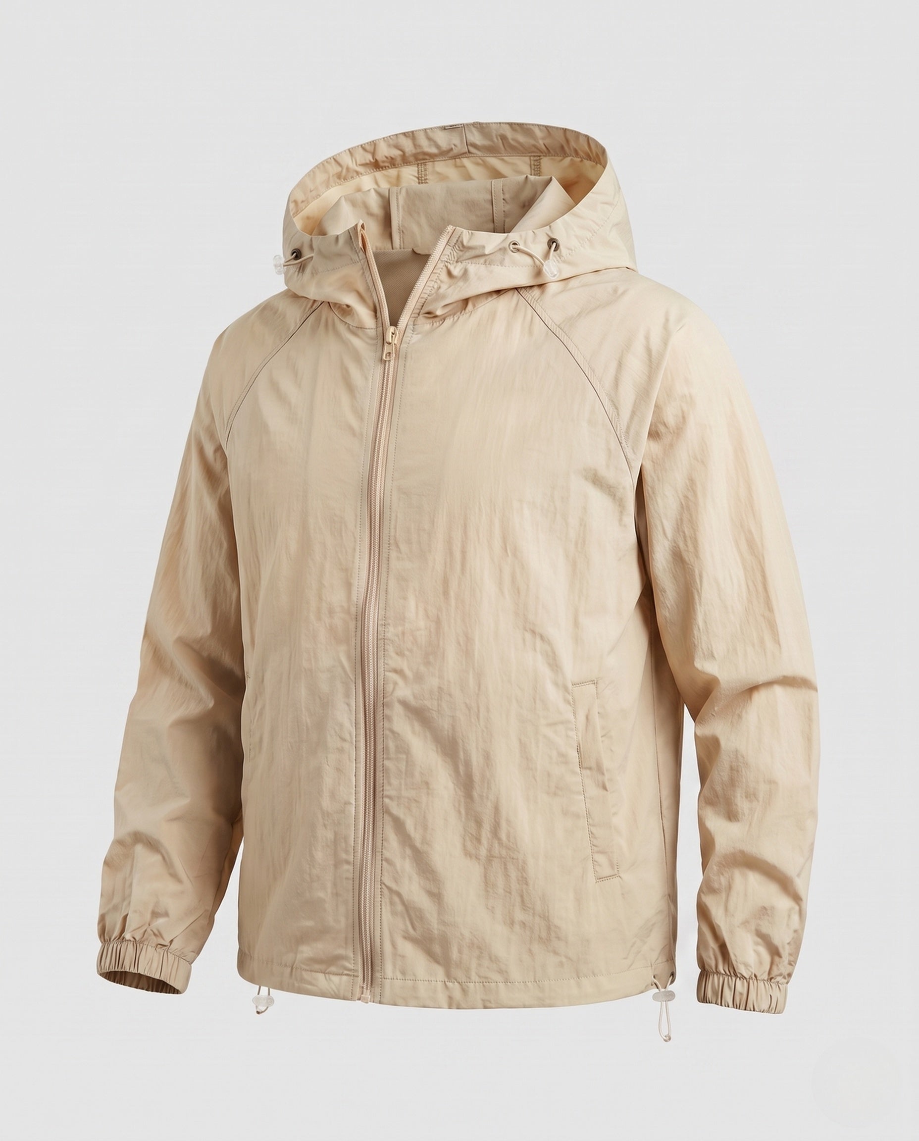 Women's Lightweight Windbreaker with Adjustable Hood Design
