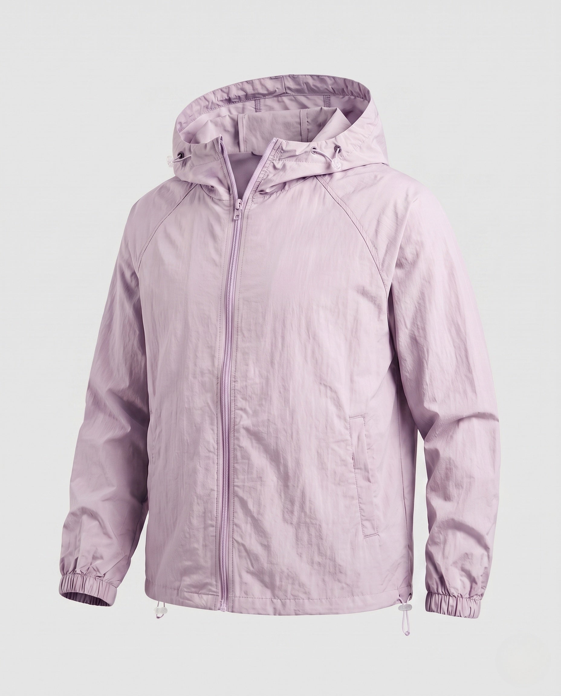 Women's Lightweight Windbreaker with Adjustable Hood Design