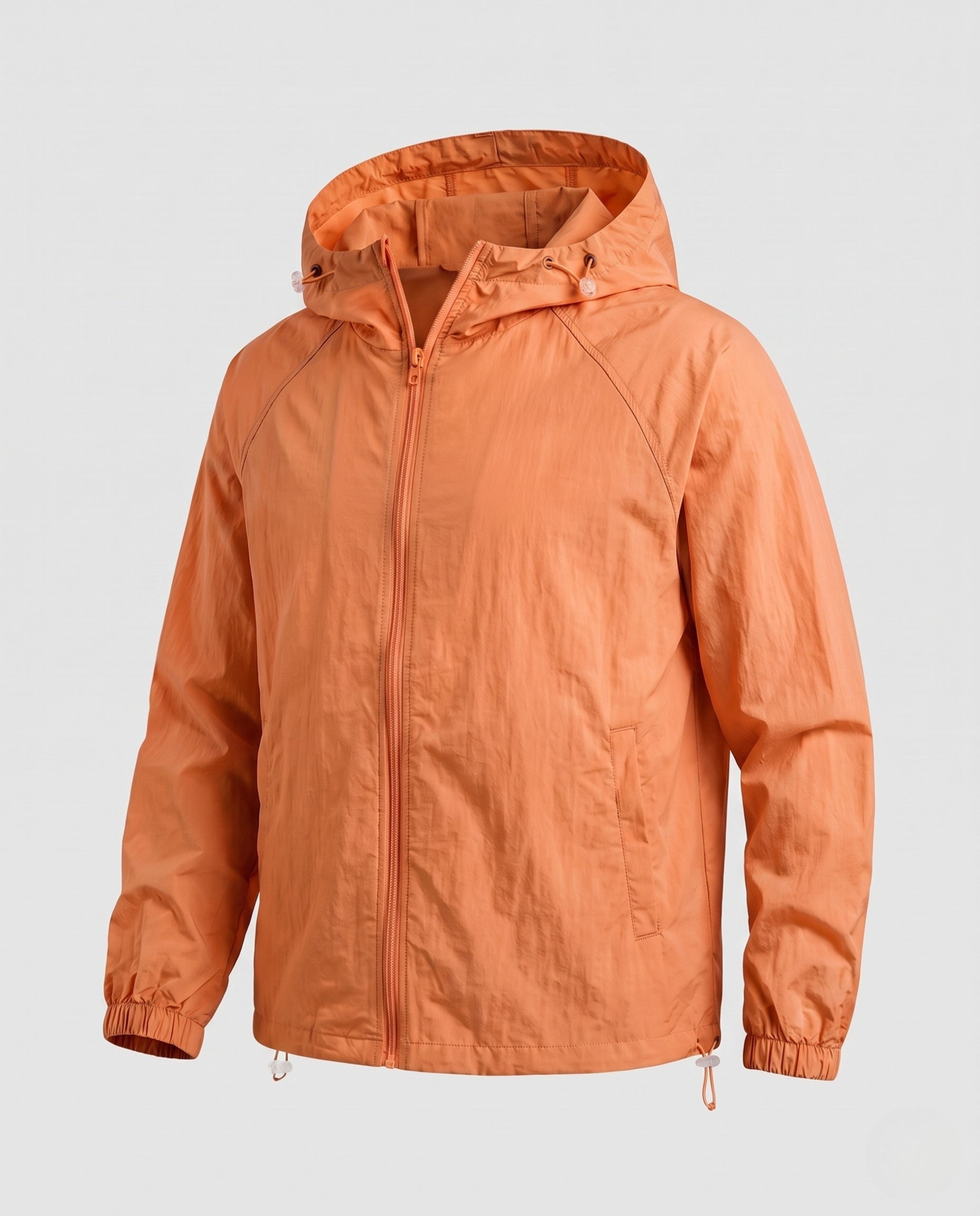 Women's Lightweight Windbreaker with Adjustable Hood Design