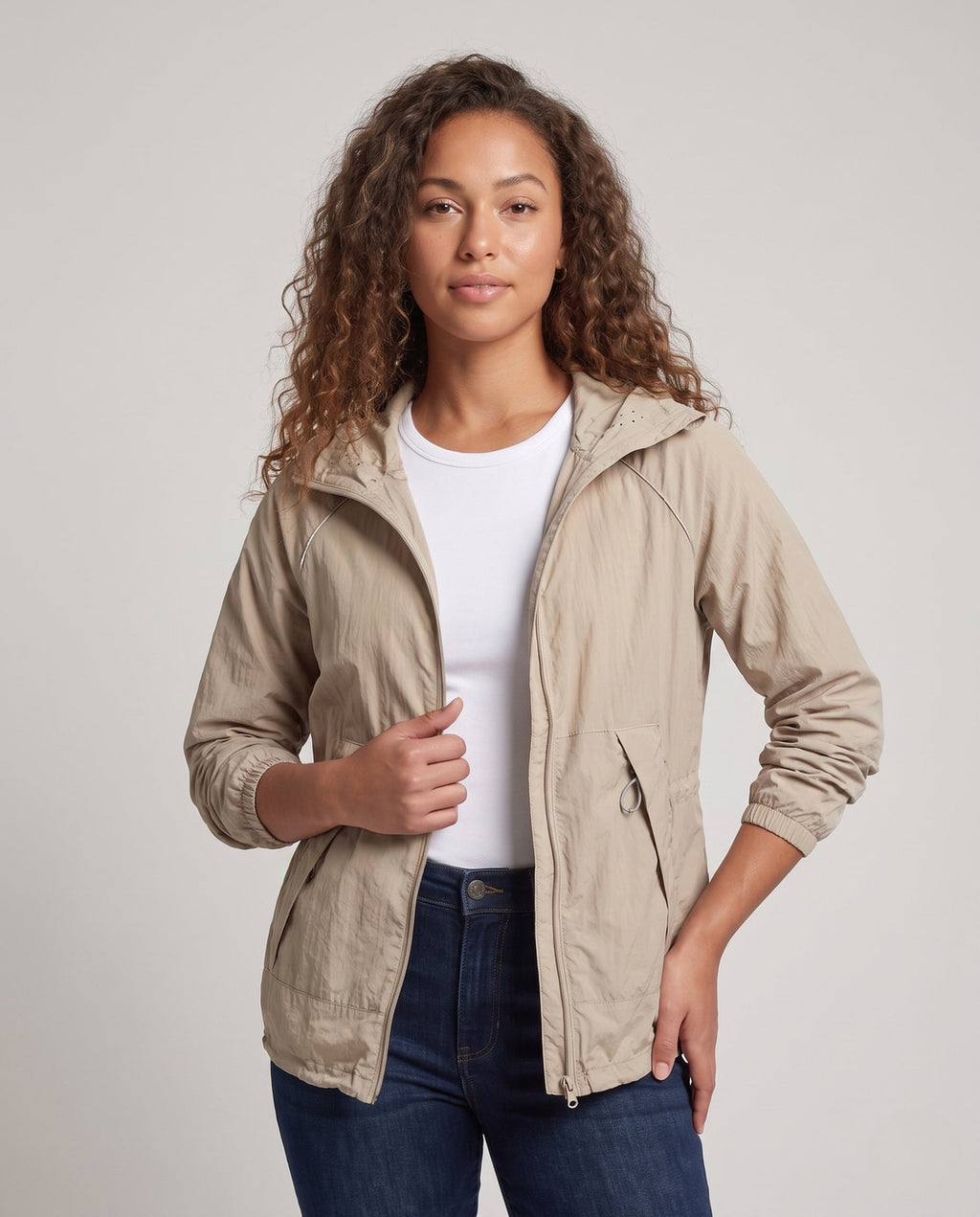 Women's Light Windbreaker - Upper Body View