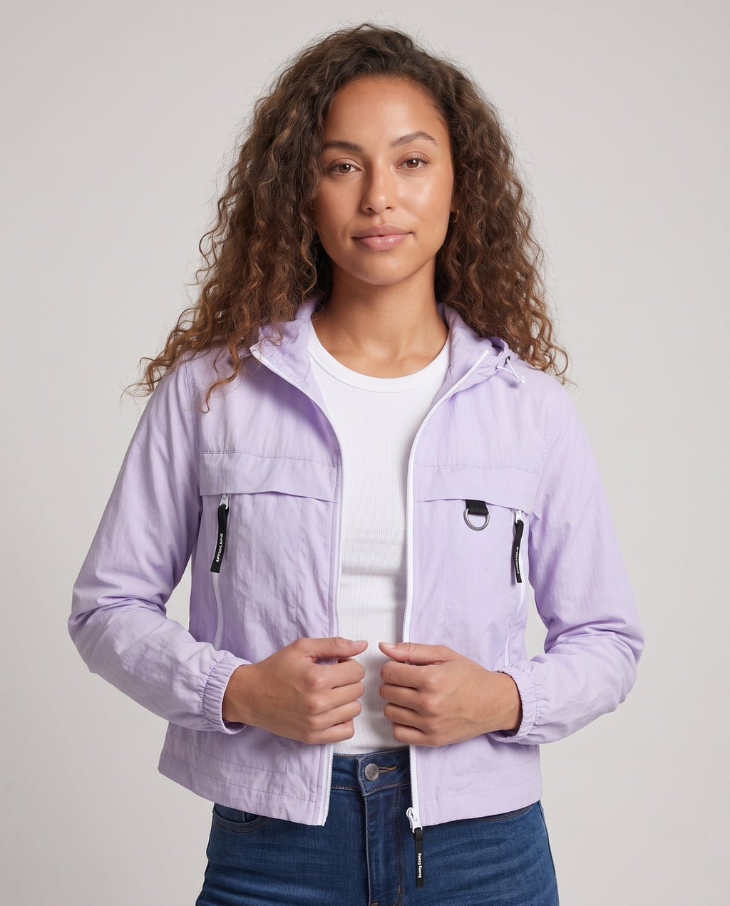 Women's Lightweight Technical Windbreaker with UV Protection - Upper Body View
