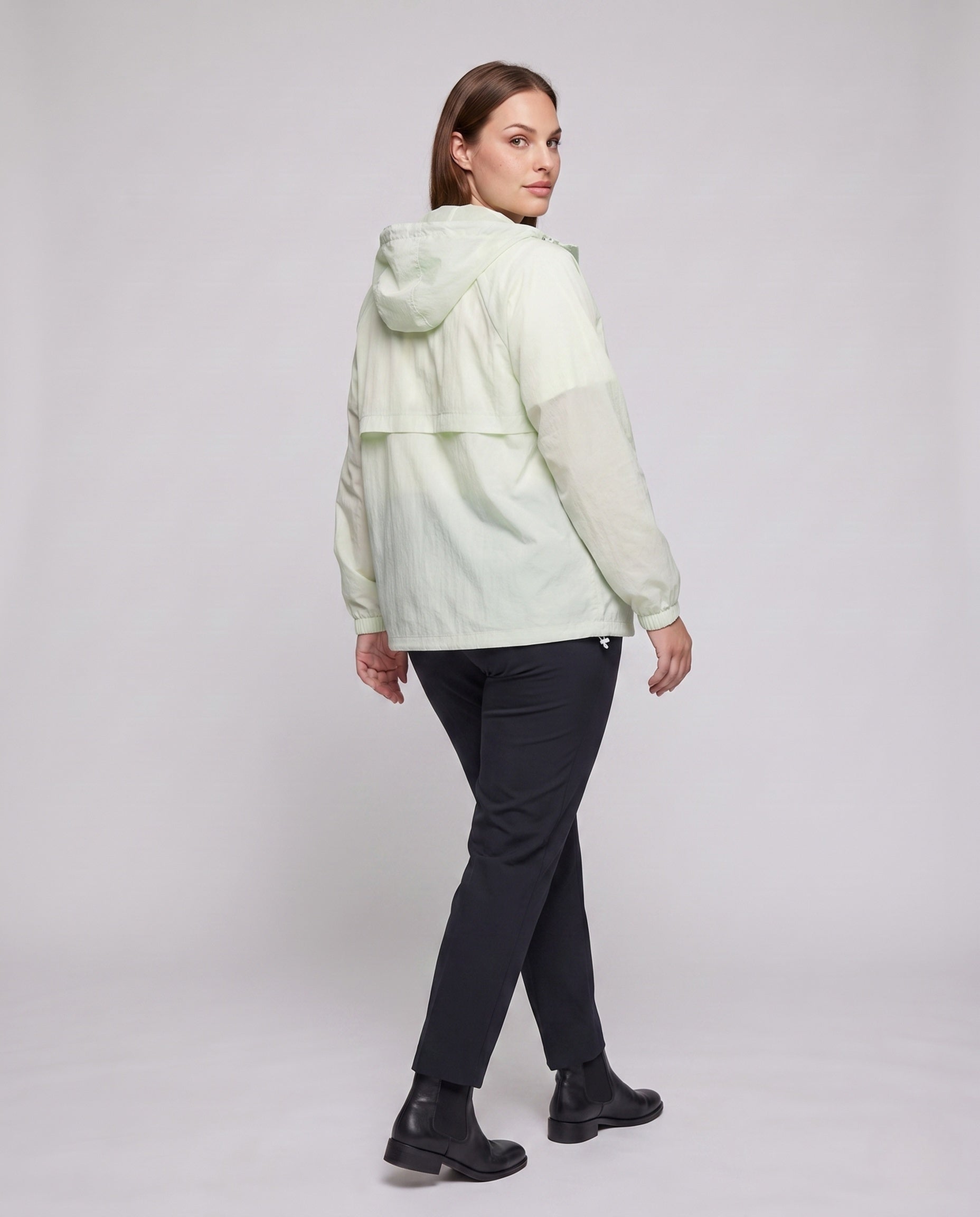 Women's Practical Outdoor Jacket with Adjustable Hood - Back View