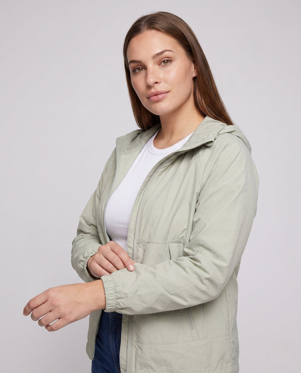 Women's Practical and Breathable Transitional Jacket - Upper Body View
