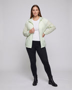 Women's Practical Windbreaker Jacket with Adjustable Hood - Front View
