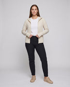 Women's Sports Jacket with Integrated Hood and UV Protection - Front View