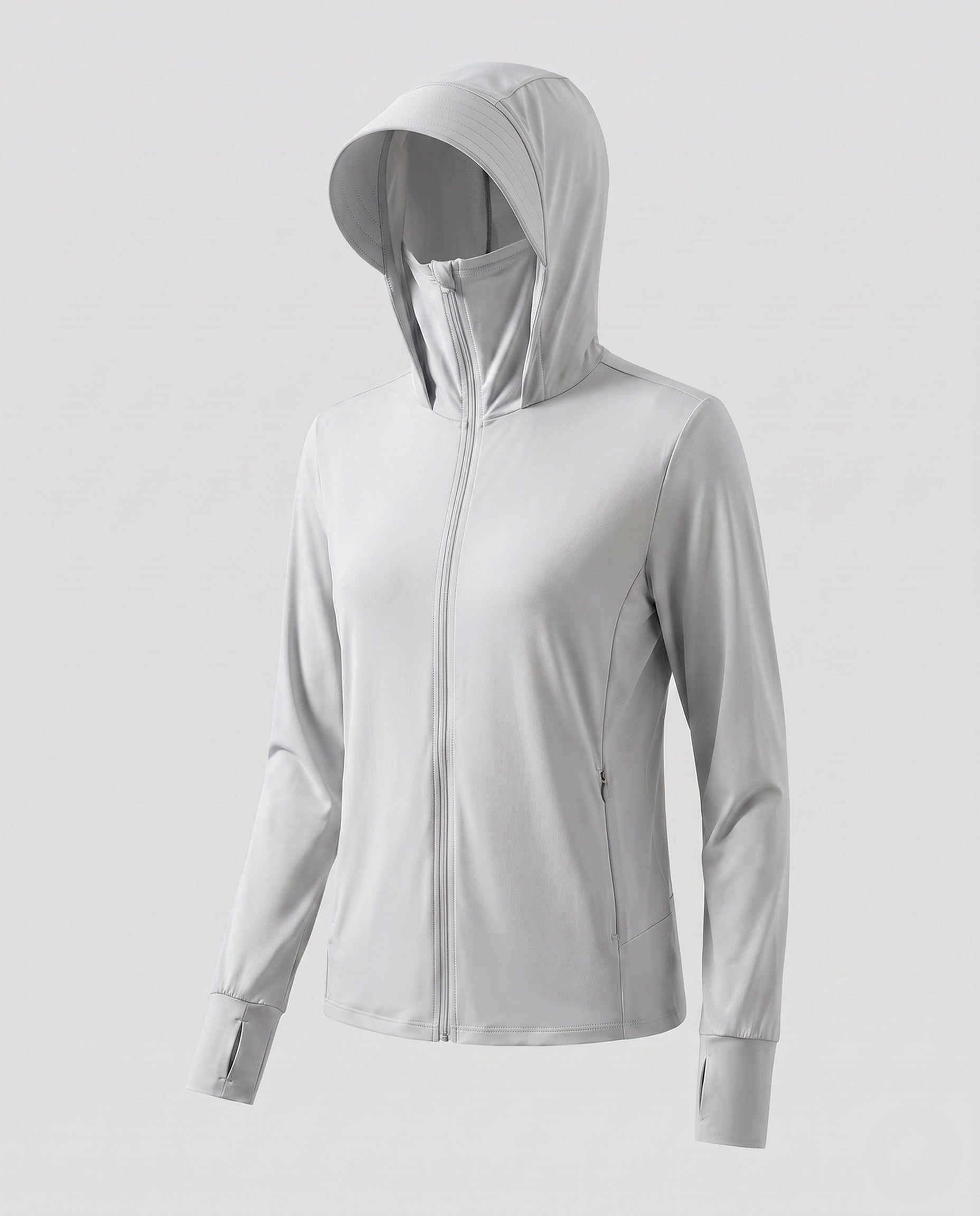 Women's Sports Jacket with Integrated Hood and UV Protection