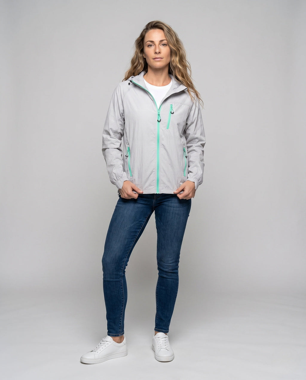 Women's Technical Windbreaker with UV Protection - Front View