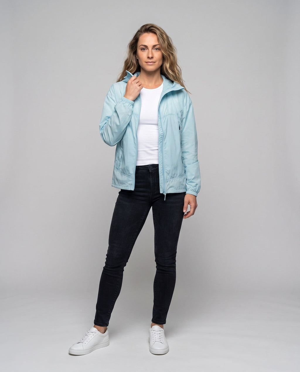 Women's Ultra-Lightweight UV Protection Jacket with Integrated Hood - Front View