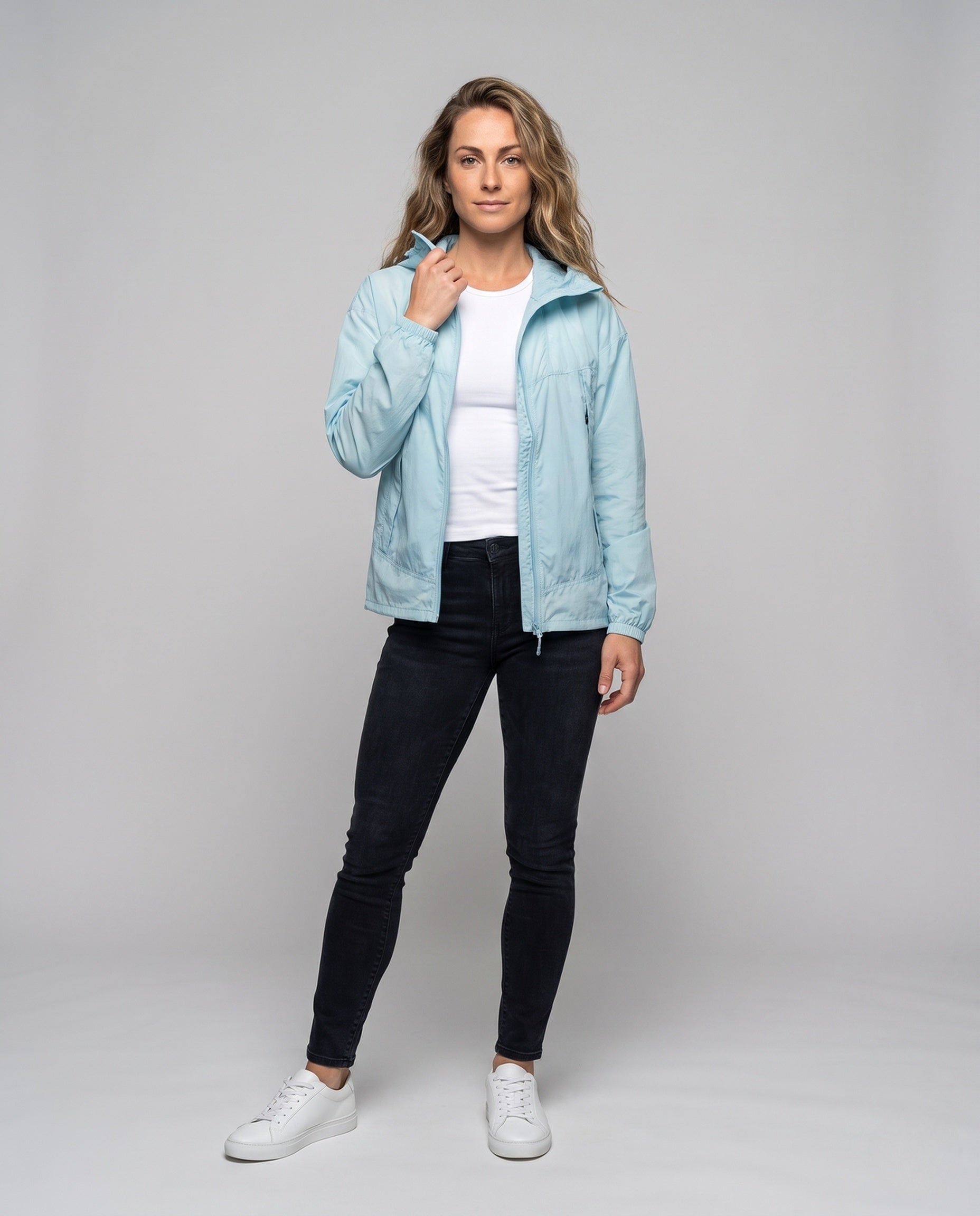 Women's Ultra-Lightweight UV Protection Jacket with Integrated Hood - Front View