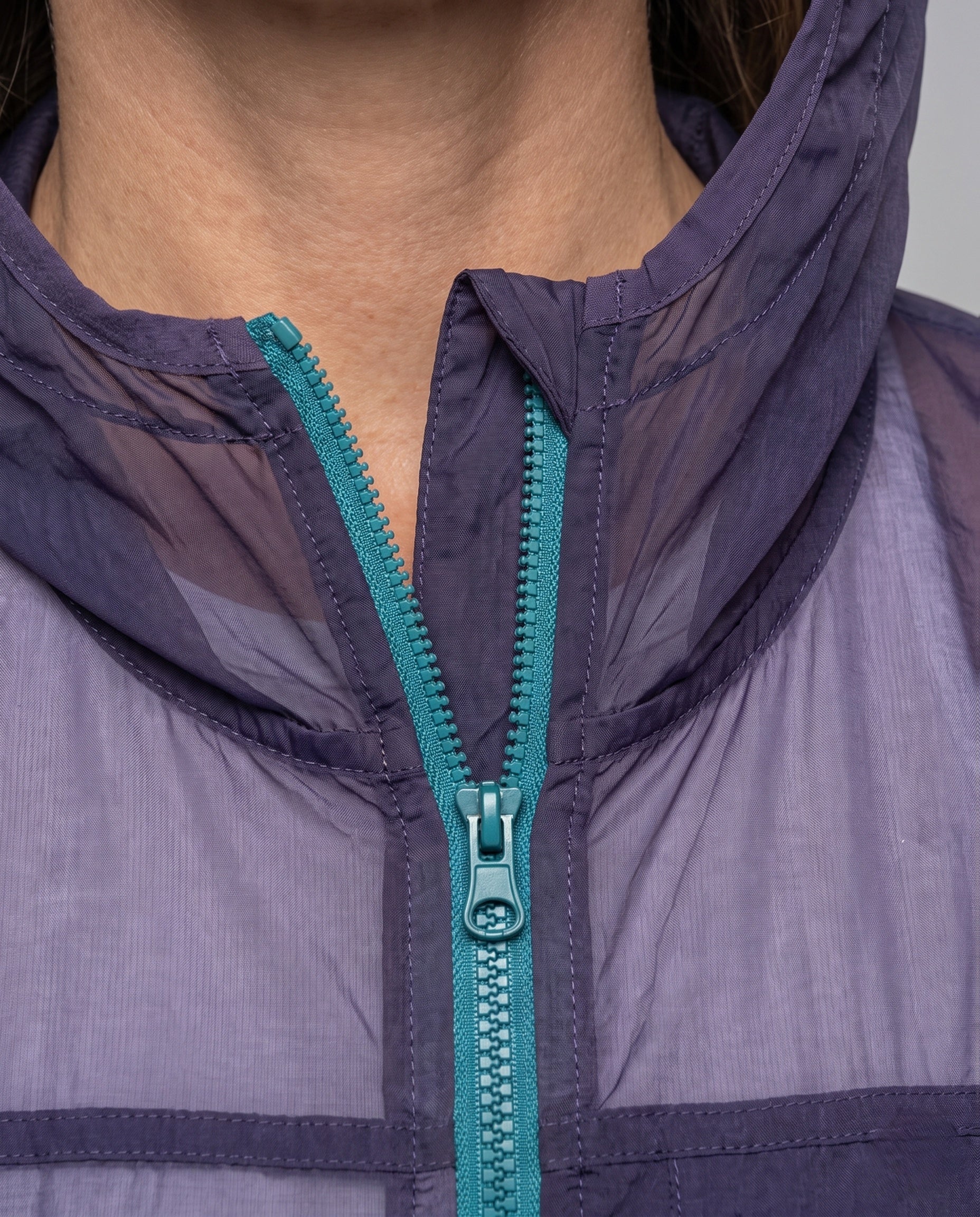 Women's Ultralight Functional Jacket with Practical Hood - Close-Up Detail