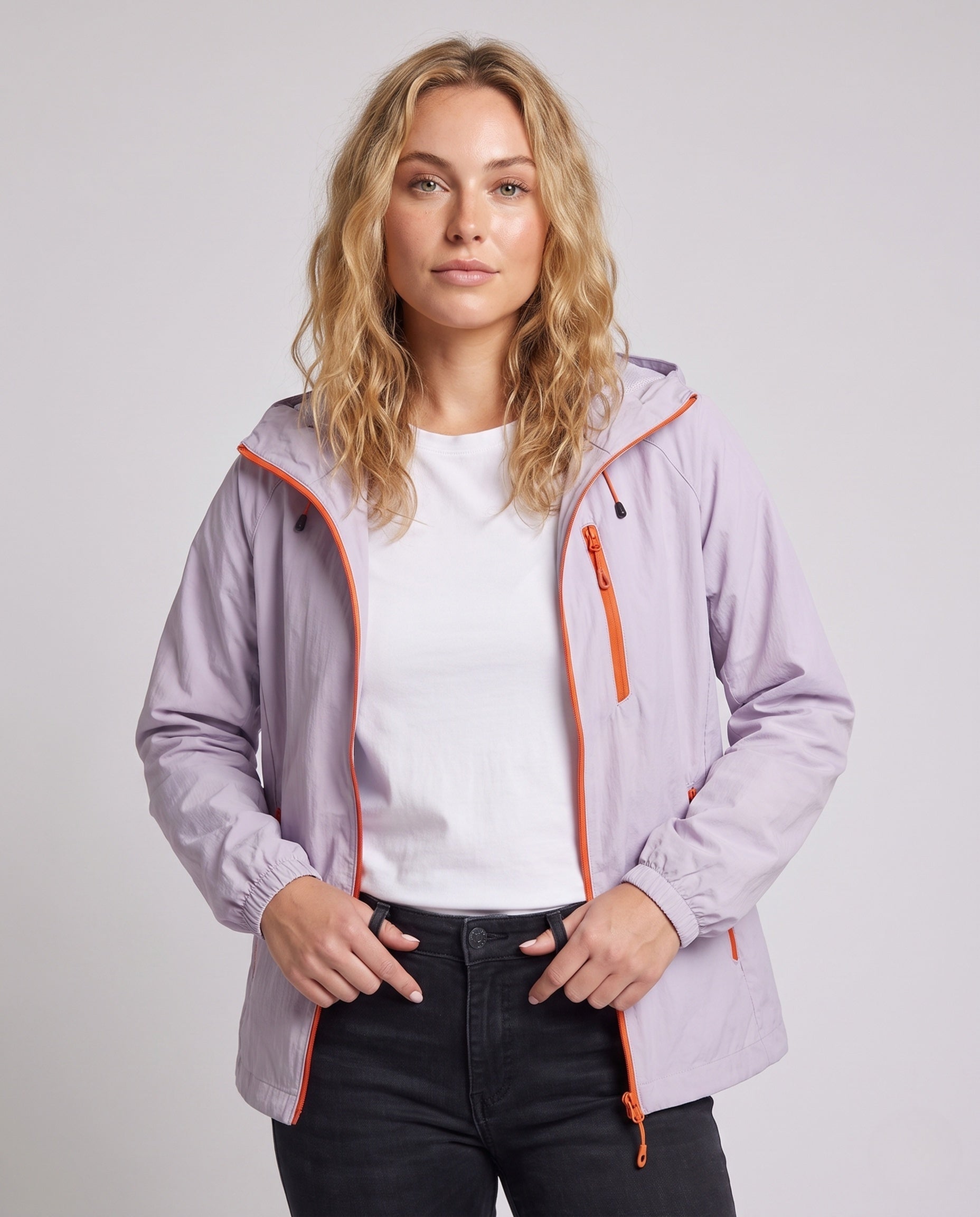 Women's UV Protection Jacket with Breathable Design and Hood - Upper Body View