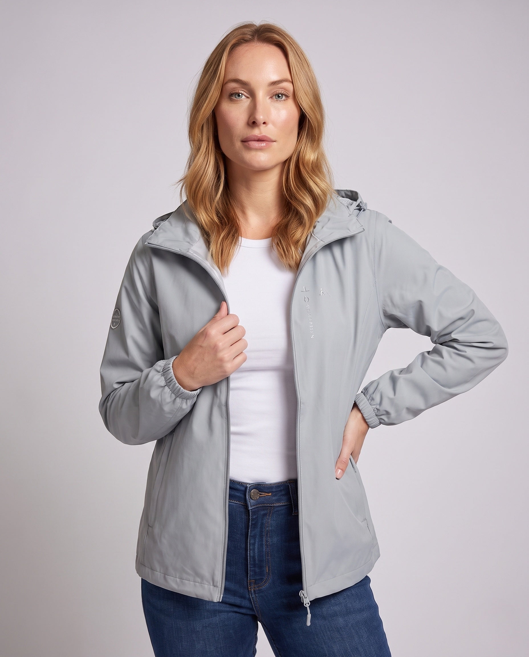 Women's Waterproof and Breathable Running Jacket - Upper Body View