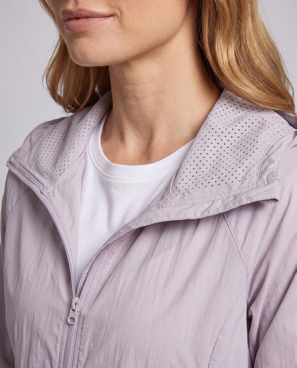 Women's Waterproof Hooded Jacket with UV Protection - Close-Up Detail