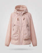 Women's Lightweight Windproof Hooded Jacket with Drawstring