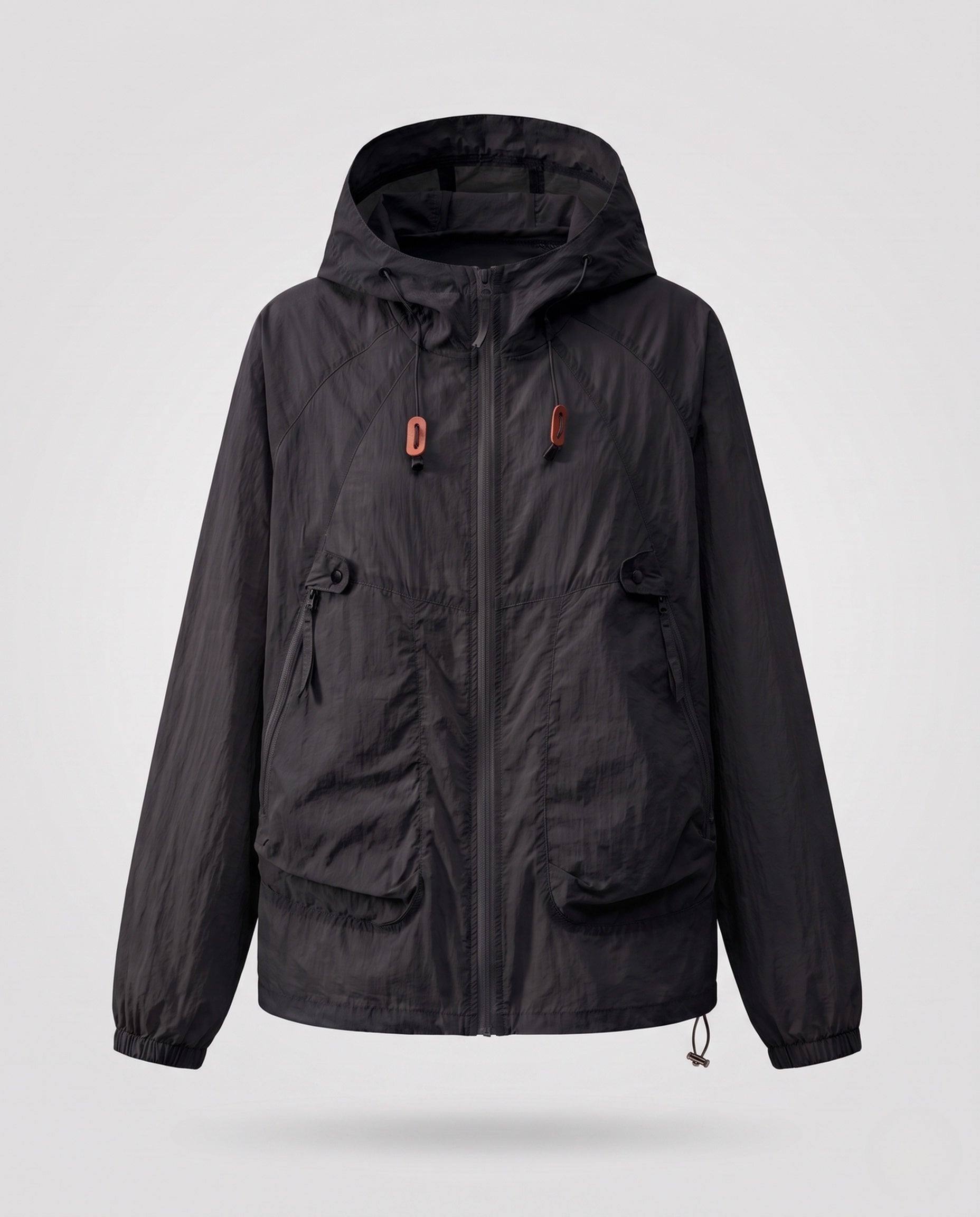 Women's Lightweight Windproof Hooded Jacket with Drawstring
