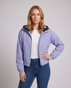 Women's Ultralight Hooded Outdoor Jacket, Packable with Two-Way Zipper - Upper Body View
