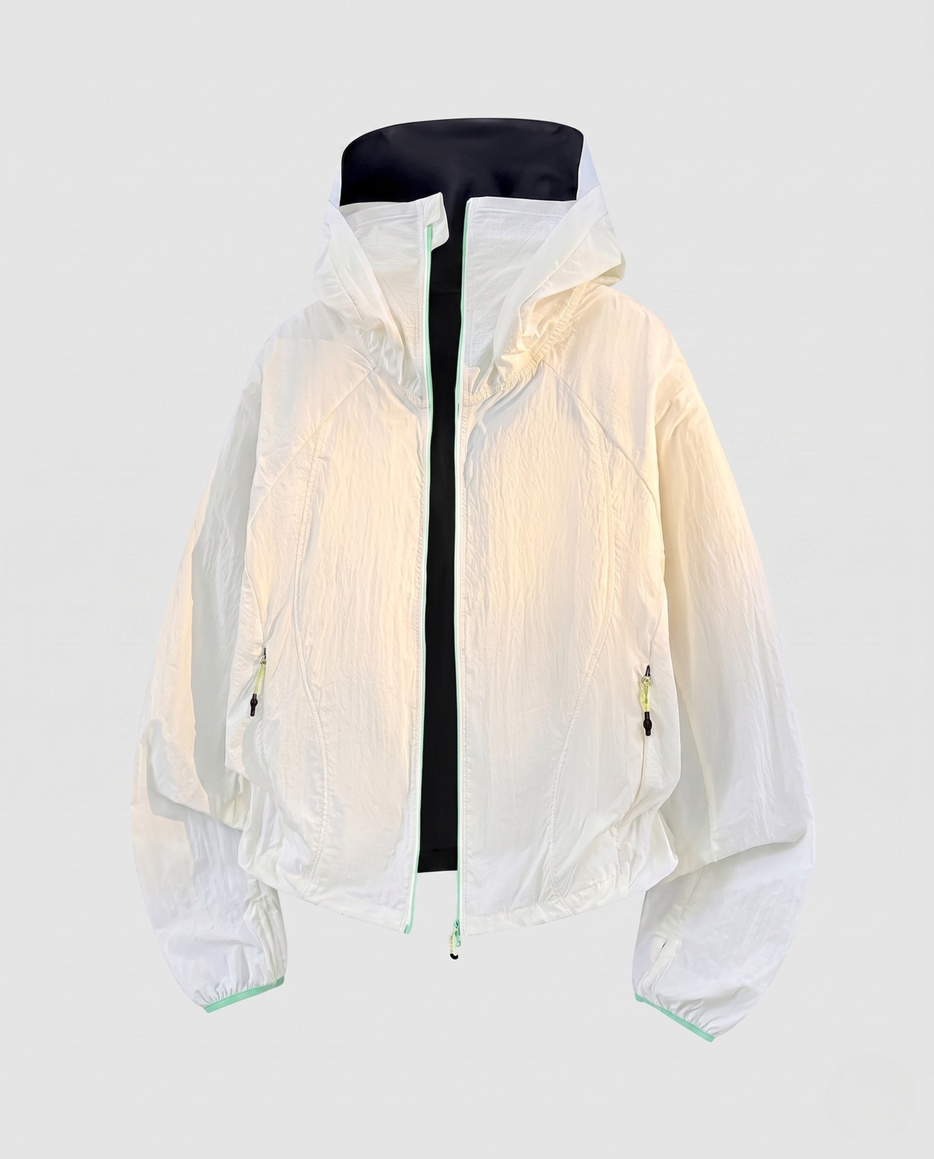 Women's Ultralight Hooded Outdoor Jacket, Packable with Two-Way Zipper