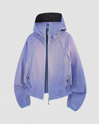 Women's Ultralight Hooded Outdoor Jacket, Packable with Two-Way Zipper