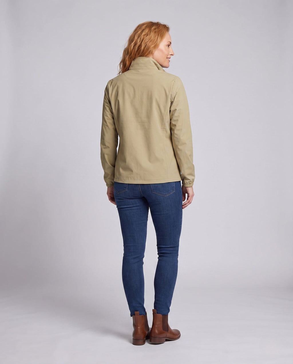 Women's Ultra-Light Travel Jacket with Stand-Up Collar - Back View