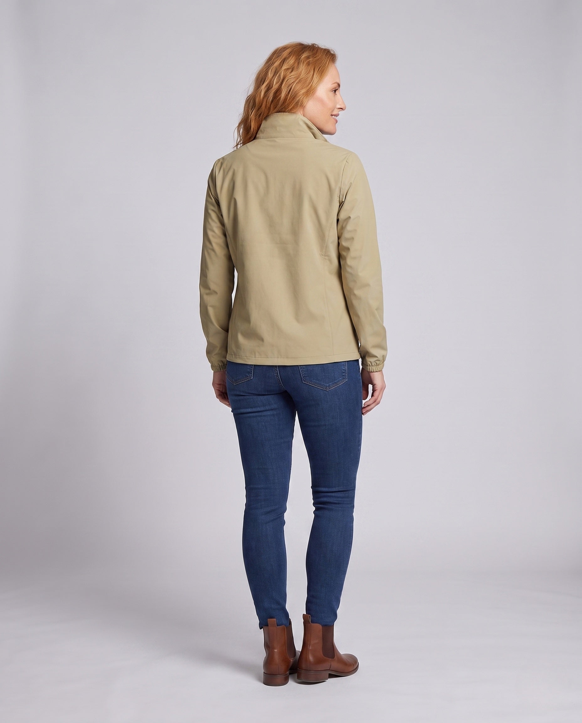 Women's Ultra-Light Travel Jacket with Stand-Up Collar - Back View