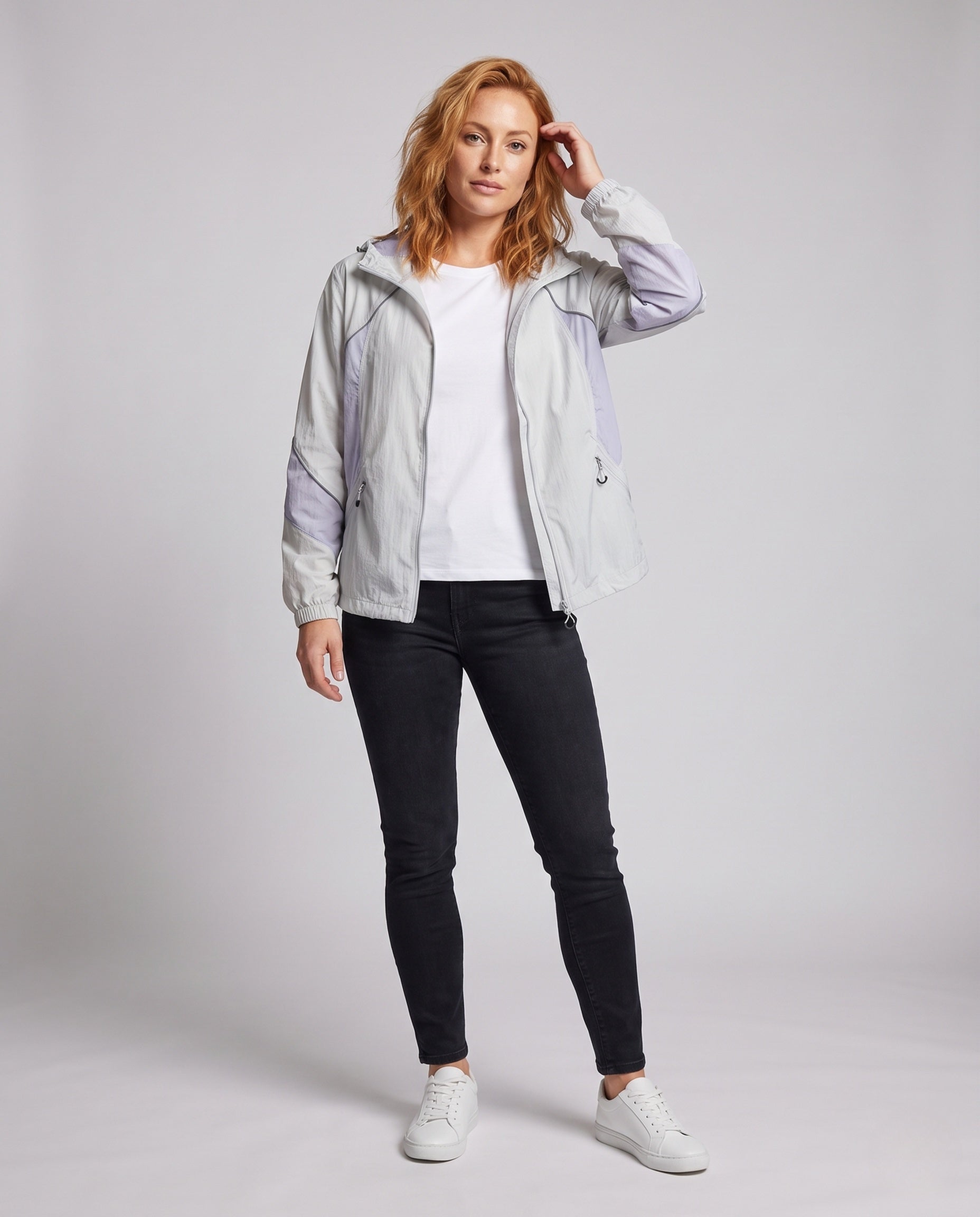 Women's Ultra-Light Hiking and Everyday Jacket with Hood - Front View